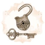 Металлический викторианский ключ в стиле фэнтези и открытый замок _ Премиум вектор.jpeg